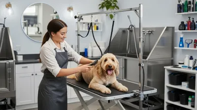 CoolPet Estética® — estilista profesional realizando grooming a un perro